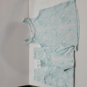 Girl's Leggings Tank Set Workout Set Size 7/8 Color Jade